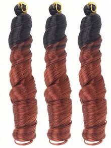 3pcs/Pack 24 Inch Pre-Stretched French Curl Crochet Braids, Loose Wave Synthetic Curly Hair, Suitable For Women - Multicolor - View 17