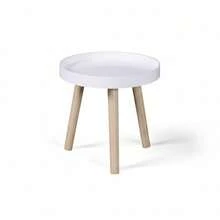 KIWI MOBLEKIT | Wooden And Metal Side Tables For Living Room Or Bedroom, Modern Functional Tables With Different Shapes And Heights, Fixed Or Folding Options For Home - 白色 60 公分 – 3 腿 - 查看 9