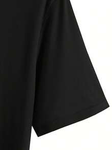 210g100%Cotton T Soft And Comfortable Fabric,Short Sleeve,Round Neck,Suitable For Everyday Wear,Factory-Made - 黑色 - 查看 5