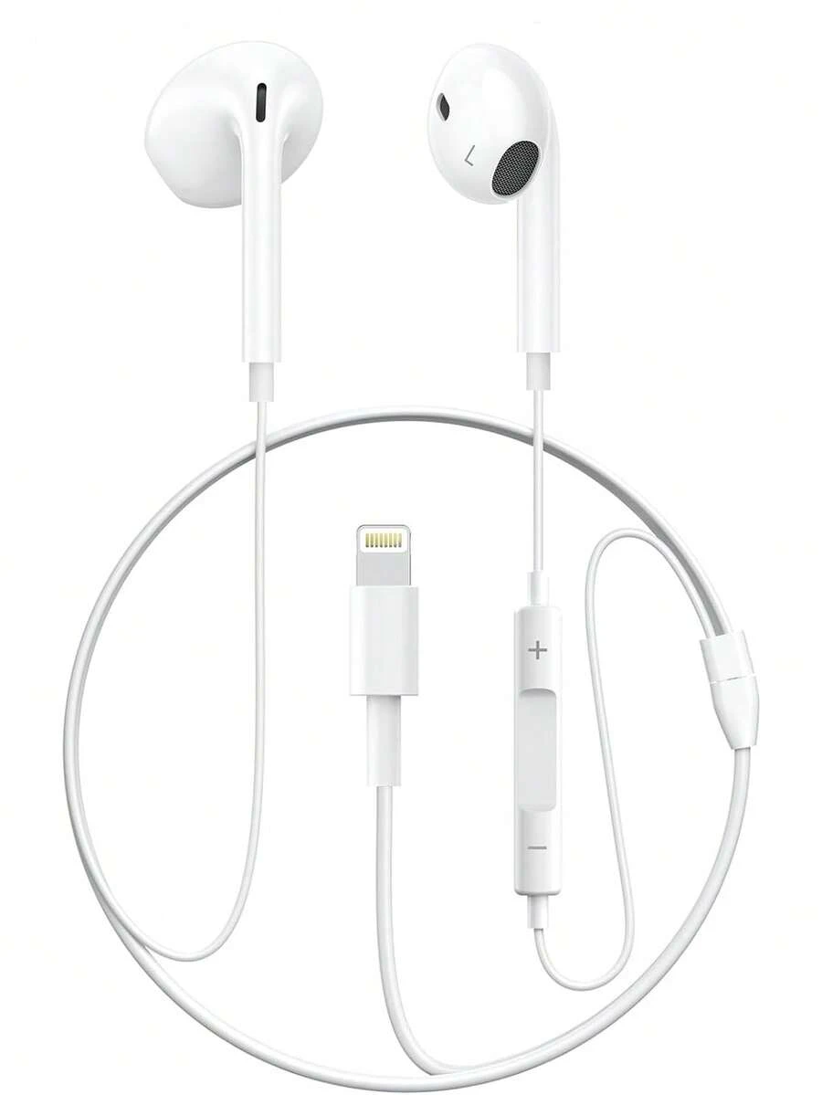 FCV 1 buah Earphone In-Ear Berkabel untuk iPhone 14 Pro, Antarmuka Lightning, dengan Kontrol Jarak Jauh Terintegrasi untuk Musik, Panggilan, dan Volume, Kompatibel dengan iPhone 14/13/12/11/XR/XS/X/8/7/Pro Max, Panjang Kabel 40 kaki - View 1