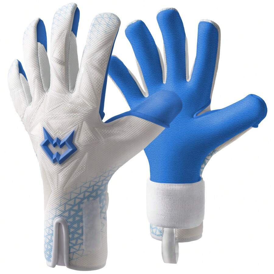 WVVOU Professional Goalkeeper Gloves, Without Finger Protection, Suitable For Adult Football Goalkeepers, Breathable Football Gloves, High Performance Goalkeeper Gloves, Equipped With 4 Pieces Of 3mm Sticky Super Grip Latex Palm - White - View 1