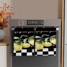 2/4/48pcs Black Background Lemon Checkerboard Pattern Printed Kitchen Towels - Super Soft, Highly Absorbent Polyester Tablecloths And Hand Towels, Perfect For Holiday Decor, Kitchen Decor, Party Decor. - Multicolor - View 13