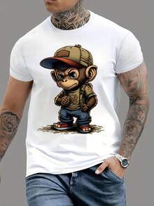 Men's Simple Casual Sports Business Fashion T Shirt - 白色 - 查看 1