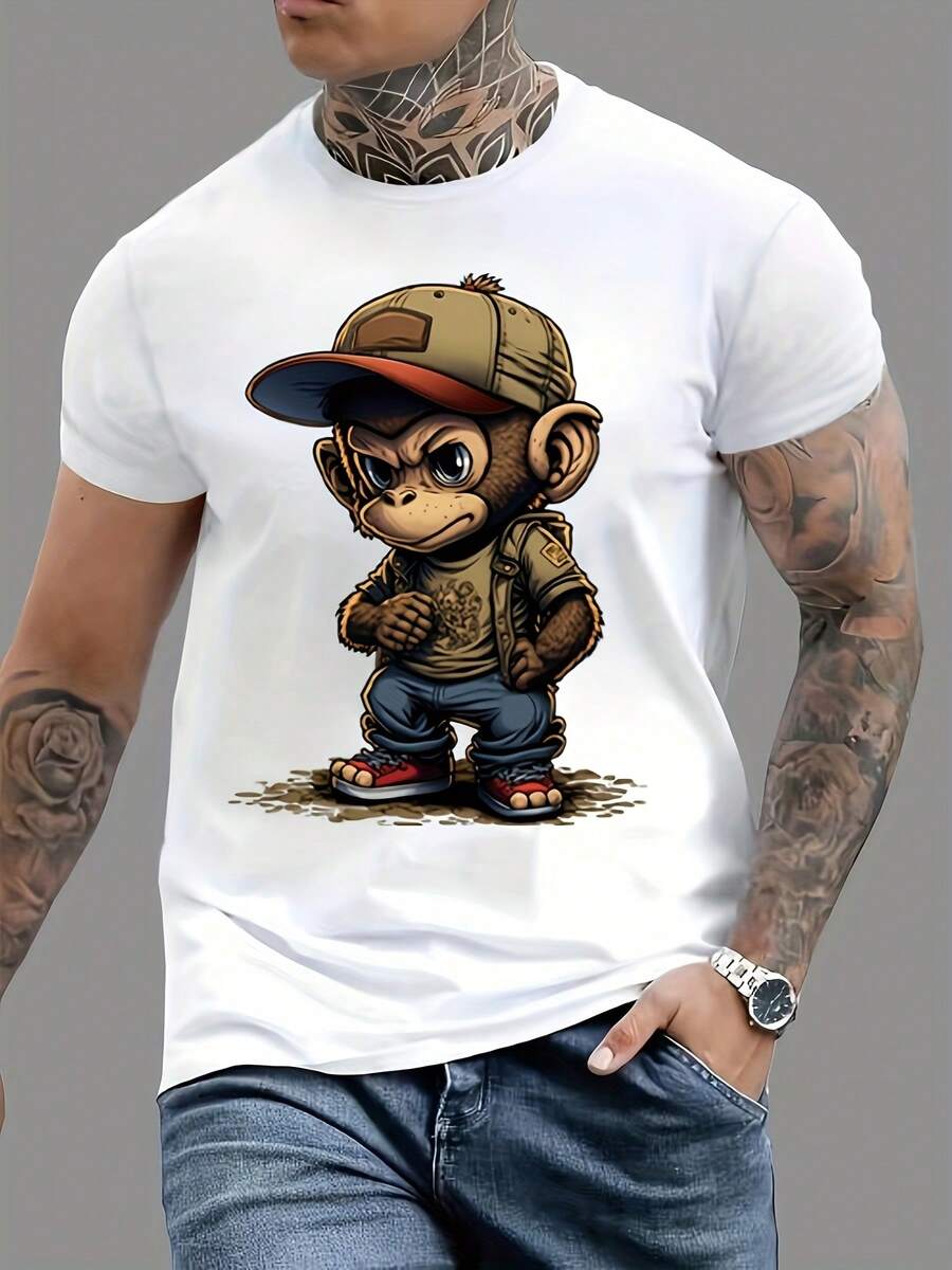 Men's Simple Casual Sports Business Fashion T Shirt - 白色 - 查看 1