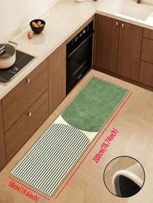 1 pièce pièce Tapis de cuisine géométrique vert matcha frais nordique 3,5 mm en caoutchouc souple absorbant, convient pour la cuisine, la salle de bain, le salon, le paillasson d'extérieur, le tapis de cuisine, la décoration de la maison et le tapis de toilette - Multicolore - Voir 13