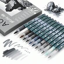 Direct Liquid Acrylic Soft Tip Marker Set, 10 Theme Color Series 120 Colors, Soft And Bouncy Pen Tip With Delicate And Controllable Lines, Student Art Professional Painting Character Brush Set, Graffiti Coloring DIY Animation Character Hand-Drawn Marker, Suitable For Glass, Plastic, Metal, Cardstock, Clothing And Other Surfaces, Suitable For Students - Marker - View 10