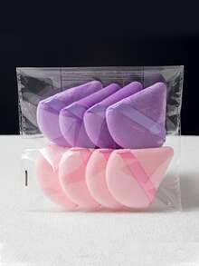 10Pcs Triangel Makeup Powder Puff Soft Velvet Cosmetic Sponges For Contouring, Eye Corners Air Cushion - Multicolor - View 9