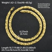 750 Italia Collar Cubano de 7mm con Empalme Geométrico Chapado en Oro de Cobre de 14k Estilo Hip Hop Callejero para Hombres y Mujeres Uso Diario y de Fiesta - Amarillo Oro - Ver 9