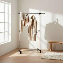 KIWI MOBLEKIT | Free-Standing And Expandable Clothes Racks In Metal And Wood, Clothing With Adjustable Options, With Wheels Or Shelves, Organizers For Bedroom, Entryway And Home - 不鏽鋼 90-145x42x90-160 厘米 - 查看 4