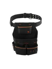Pouch With Belt, 14 Pockets Professional Belt Pouch Men, Heavy Duty Detachable Adjustable Utility Work Bag Electrician, Carpenter, Construction, Adjusts Waist 32 To 50 Inches - Default - View 9
