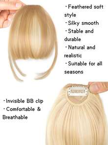 Synthetic Hair Clip-In Bangs Cut Wispy Fringe With Sideburns Dark Brown Natural Look For Women Daily Party Wear, Halloween - Multicolor - View 4