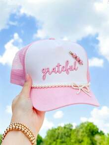 1 pieza Gorra de béisbol de malla ajustable con bordado exterior "SAVE WATER DRINK MARGS", adecuada para primavera/otoño, viajes, protección solar versátil, estilo Y2K, verano, playa, vacaciones, festival - gorra de béisbol - Ver 15