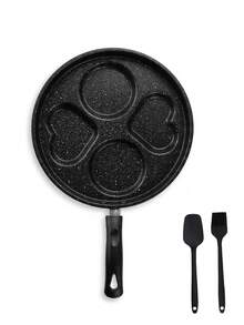 MiLaiWP [Stainless Steel Healthy Fryer] Stainless Steel Fryer 4-Hole Pancake Pan - Healthy Cooking, Indoor/Outdoor Use, No Power Required, Suitable For Induction Cooktop, Kitchen Pot (Black) - View 14