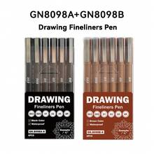GuangNa Ultra-Fine Needle Liner Pen Set, Brown & Black Color Options, 6 Tip Sizes, Professional Art Student Liner Pens, Anime Hand Drawing Sketching Outlining Design Drawing Tracing, Perfect For Artists, Designers, Writers, Architects, Illustrators - Technical Drawing Pen - View 14