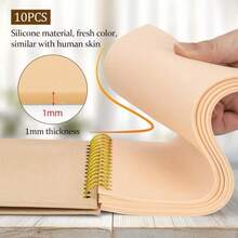 Tattoo Practice Skin Book A5 10 Sheets 1mm Thick Double-Sided Blank Silicone Simulation Skin, Professional Tattoo Training Skin, Suitable For Tattoo Machine Practice, Beginner Tattoo Supplies - Multicolor - View 3