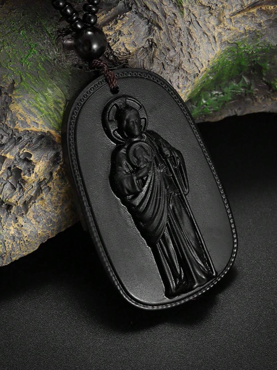 1pc St. Jude Pendant Necklace, Suitable For Daily Wear, Prayer, Baptism, Travel, Holiday Celebration