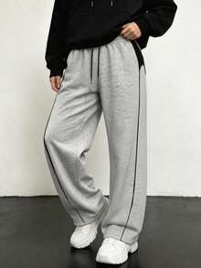 Men's Autumn Fashion Casual Wide Leg Pants Outdoor Sports Minimalist Long Trousers - Grey - View 5