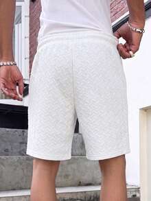 Teen Boys Textured Fabric Loose Fit Bermuda Shorts, Casual School/Commute Style, Spring/Summer - White - View 11