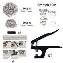 100PCS Grommet Punch Kit – Heavy-Duty Eyelet Pliers For Tarpaulin, Leather, Waterproof Fabric, Canvas & Craft Projects - Black - View 18