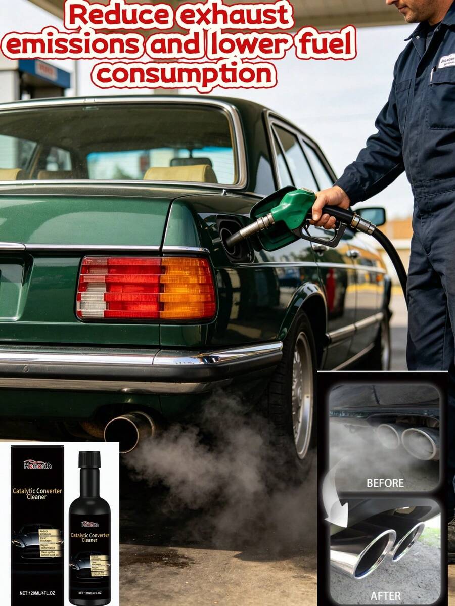 Homonth Three-Way Catalytic Converter Cleaner, Car Cleaning Agent For Engine Internal Carbon Removal/No-Disassembly Exhaust Catalytic Cleaning, Purify And Remove Carbon Deposits, Maintain Engine Catalytic Converter
