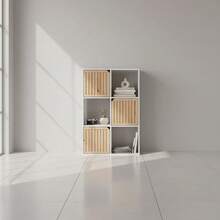 KIWI MOBLEKIT | Wooden Shelves For Storage And Decoration, Cube Or Rectangular Models With Door Or Drawer Options, Modern Auxiliary Furniture For Living Room, Bedroom Or Office - 六格書架 58.5x29x87.5 公分 白色 - 查看 2