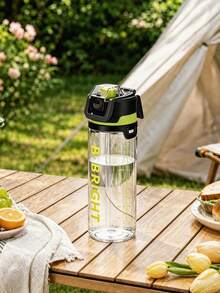 1 pieza Botella de agua deportiva para exteriores de 800ml/26oz con diseño de doble bebida, botella de agua refrescante esencial de verano, diseño de gran capacidad, hecha de material Tritan, inodora, irrompible, ligera, con asa oculta para fácil transporte, perfecta para camping, deportes al aire libre, senderismo, fútbol, baloncesto, correr, ciclismo, ejercicio, fitness, regalos de vacaciones, regalos de cumpleaños y talla grande - Multicolor - Ver 15