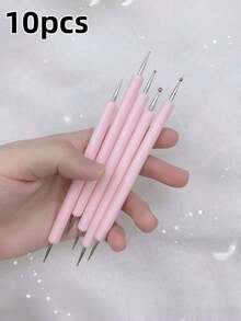 5/10pcs 2-Channel Dotting Tools, Nail Art Pointed Tip Dotting Paint Set, Dotting Tools, Nail Art Pointed Tip Dotting Paint, Dual-Use Pointed Tip Dotting Drill, Suitable For Embossed Patterns, Clay Sculptures And Nail Art Creation - Multicolor - View 17