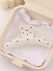女款 2件/包 4.33英吋/11cm 直髮波點塑膠髮夾，時尚極簡純色髮飾，適合日常穿著、休閒、派對、通勤、海邊度假，適用於盤髮、馬尾、洗臉與化妝 - 彩色 - 查看 3