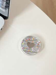 1pc INS Heart-Shaped Acrylic Epoxy Phone Stand, Desktop Foldable Portable Airbag Phone Holder - Multicolor - View 6