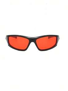 1 Pair Women's Wrapped Red Fashion Glasses Y2K Versatile Casual Glasses Suitable For Daily Wear Street Photography Vacation Travel Outdoor Sports Summer Beach Accessories Back To School - Red - View 6