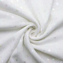 1件彩色箔星印花雪紡布料，預裁聚酯纖維布，幻彩星星設計，100%聚酯纖維，適用DIY縫製、包袋、派對裝飾、禮品包裝 - 預設 - 查看 11
