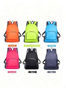 Travel Universal Foldable Backpack - Foldable Leather Bag - Travel Backpack With Shoulder Straps - Multicolor - View 4
