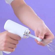 Portable Electric Handheld Milk Frother, With 2 Stainless Steel Stirring Heads, 3-Speed Adjustable, Cream Frother Egg Mixer, Suitable For Coffee, Protein Shakes, Baking Cakes - Multicolor - View 10