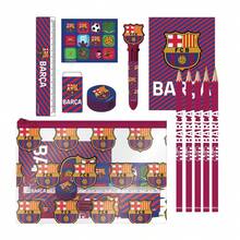 FC Barcelona School Stationery Set For Boys And Girls - Multicolor Back To School Kit With Pencil, Eraser, Sharpener, Ruler, Notebook And Pencil Case, Officially Licensed, One Size - Option 3 - View 2