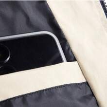 Guys Solid Tone Hooded Zip Jacket With Slim Black Edge Stitching For Weekend Walk Date Casual Fashion Look Sports - Khaki - View 9