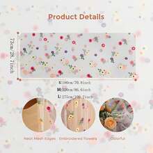 3pcs-Embroidered Tulle Tablecloth Daisy Summer Autumn Table Runner -Floral Tulle Tablecloth Wedding Party Table Runner Wedding Table Runner Tablecloth Wedding Table Runner - Multicolor - View 8