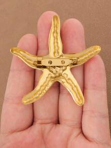 SUPBORA 1pc Fashionable Silver/Gold Color Minimalist Ocean Starfish Brooch Pin, Fashion Sea Star Marine Style Brooches Lapel Pins For Women Jewelry Gift - Gold and Silver - View 9