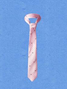 Popjeli 1pc Cute Pink Necktie Series, Polka Dot Panda Pattern, Suitable For JK Uniform And Daily Wear - Multicolor - View 4