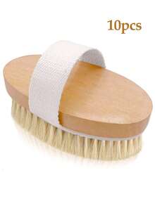 Non-Slip Soft Bristle Natural Plant Fiber Oval Bath Brush, Suitable For Dry Body Brushing And Wet Back Brushing, Deep Cleansing And Exfoliating, Fragrance-Free, Battery-Free - Round Brush - View 12