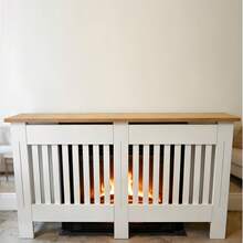 Gr8 Home Large White Wooden Radiator Cover MDF Slatted Grill Cabinet Display Shelf 152cm - Slatted - View 4