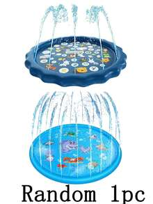 Water Play Mat, Blue Ocean Creatures And Letter Pattern - Durable Outdoor Splash Pad With Exciting Spray Function, Perfect For Lawn, Beach, Garden And Summer Park Activities | Fun Water Game Design - Spray Pad - View 21