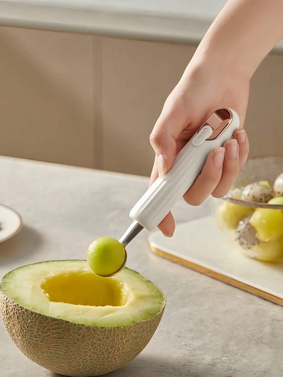 Kitchen Stainless Steel Fruit Scoop Tool, Perfect For Slicing Watermelon, Ice Cream Scoop, Fruit Platter Divider. - Multicolor - View 1
