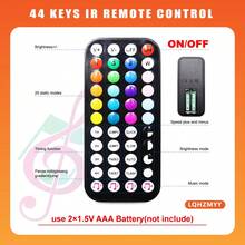 LQHZMYY 1 قطعة شريط إضاءة نيون LED مرن RGB بجهد منخفض 5 فولت مع جهاز تحكم عن بعد متعدد الوظائف ب- 44 مفتاح، شريط إضاءة مزامن مع الموسيقى لديكور العطلات وحفلات المفاجأة ومسرح الموسيقى والألعاب وأجواء المنزل في عيد الميلاد - RGB - مشاهدة 5