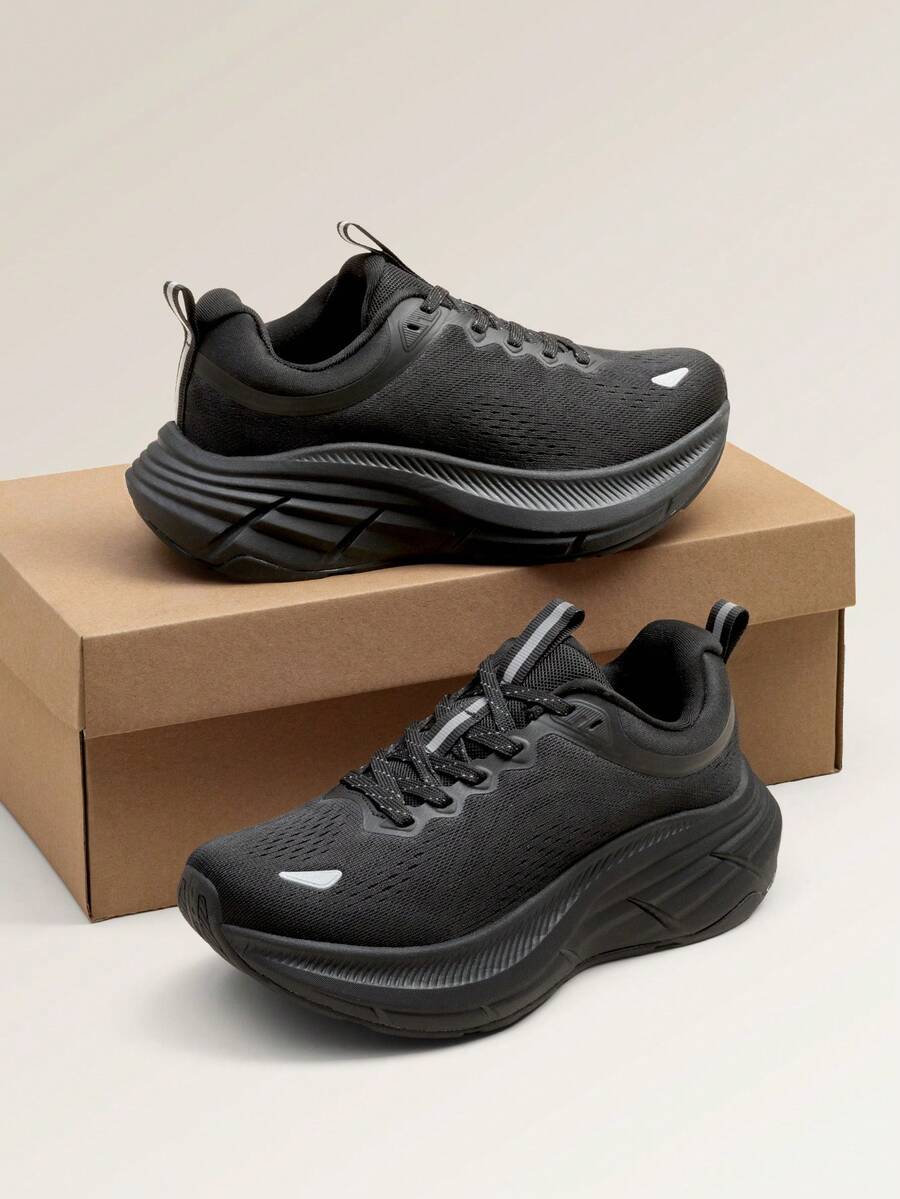 Women's Walking Shoes Cushion Comfortable ActiveBreeze Running Tennis Shoes Non-Slip Workout Gym Sports Athletic Breathable Fashion Sneakers - 黑色 - 查看 1