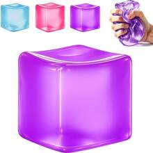 1/3pcs Jelly Ice Cube Squeeze Toy Clear Gradient Color Malt Candy Squish Cube Stress Ball Anti-Anxiety Fidget Sensory Toy Soft Squishy Decompression Toy Office Classroom Hand Play Toy Holiday Gift For Teen Girls - Multicolor - View 1