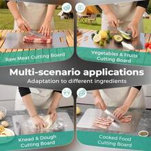 1 Piece Multi-Functional Titanium Kitchen Cutting Board (Multiple Sizes Available: S-11 Inch, M-13 Inch, L-18 Inch) – Double-Sided Design, Easy To Clean, Dishwasher - 1PC - 查看 2