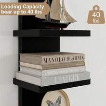1/2 Piece Set Of 5-Layer Wall Frame Unit - Narrow Smooth Laminated Veneer - Vertical Column Wall Decoration Installation Floating Storage Home Decoration Organizer High Tower Bedroom, Living Room Practical Frame, Black And White Optional - Mixed Colors (thickened) - View 7