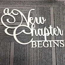 "A New Chapter Begins" Sticker Suitable For Background Decoration, Rustic Wedding Wall Decor, Engagement, Birthday, Anniversary Party Seating Arrangement: Home & Kitchen - 1PC - View 5
