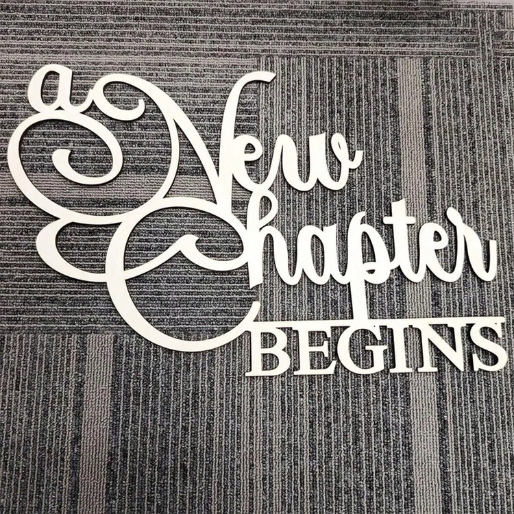 「A New Chapter Begins」貼紙，適用於背景裝飾、鄉村風婚禮牆飾、訂婚、生日、週年慶派對座位安排：家居與廚房 - 1PC - 查看 5