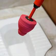 Desentupidor pneumático vermelho para ralos – Bomba de ar de alta pressão integrada, ideal para desentupir vasos sanitários e pias. Cabo ergonômico, perfeito para camping e limpeza de ralos domésticos. Design simples e intuitivo, ferramenta durável para desentupir ralos. - Vermelho - Visão 9